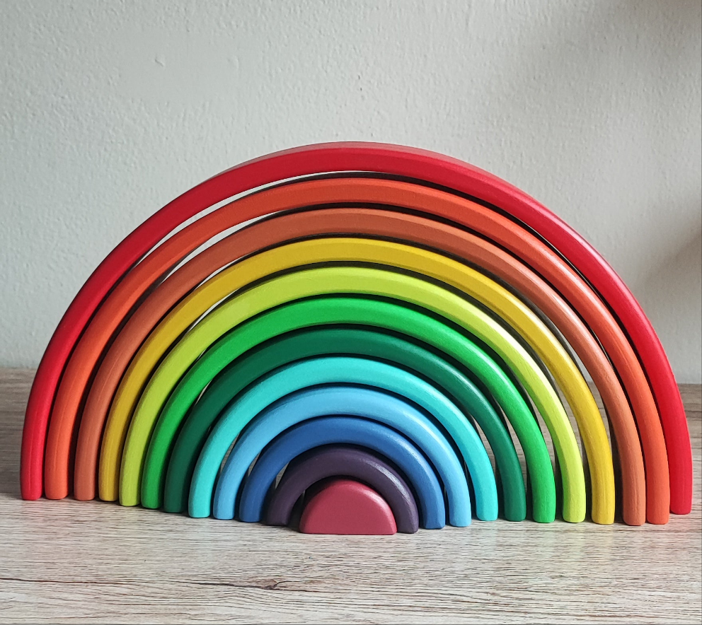 Juego Simbólico Arcoiris En Madera Arcoiris De Madera De Piezas