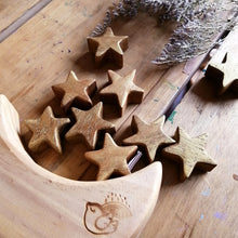 Cargar imagen en el visor de la galería, Luna y estrellas mini - Natural/dorado/príncipe de paz