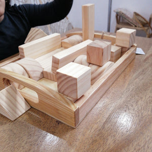 Set de 24 bloques de madera natural